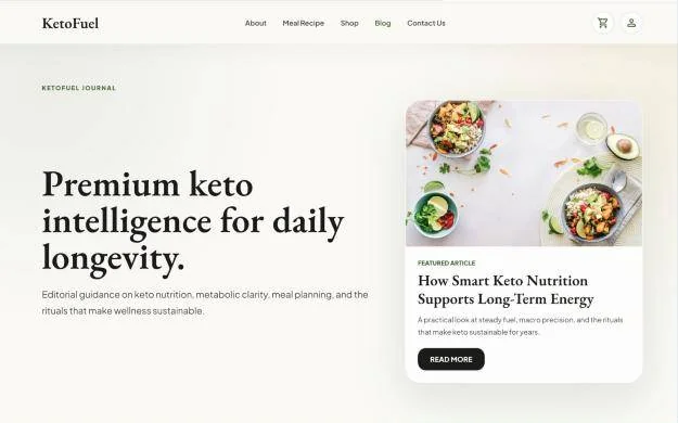 KetoFuel website homepage