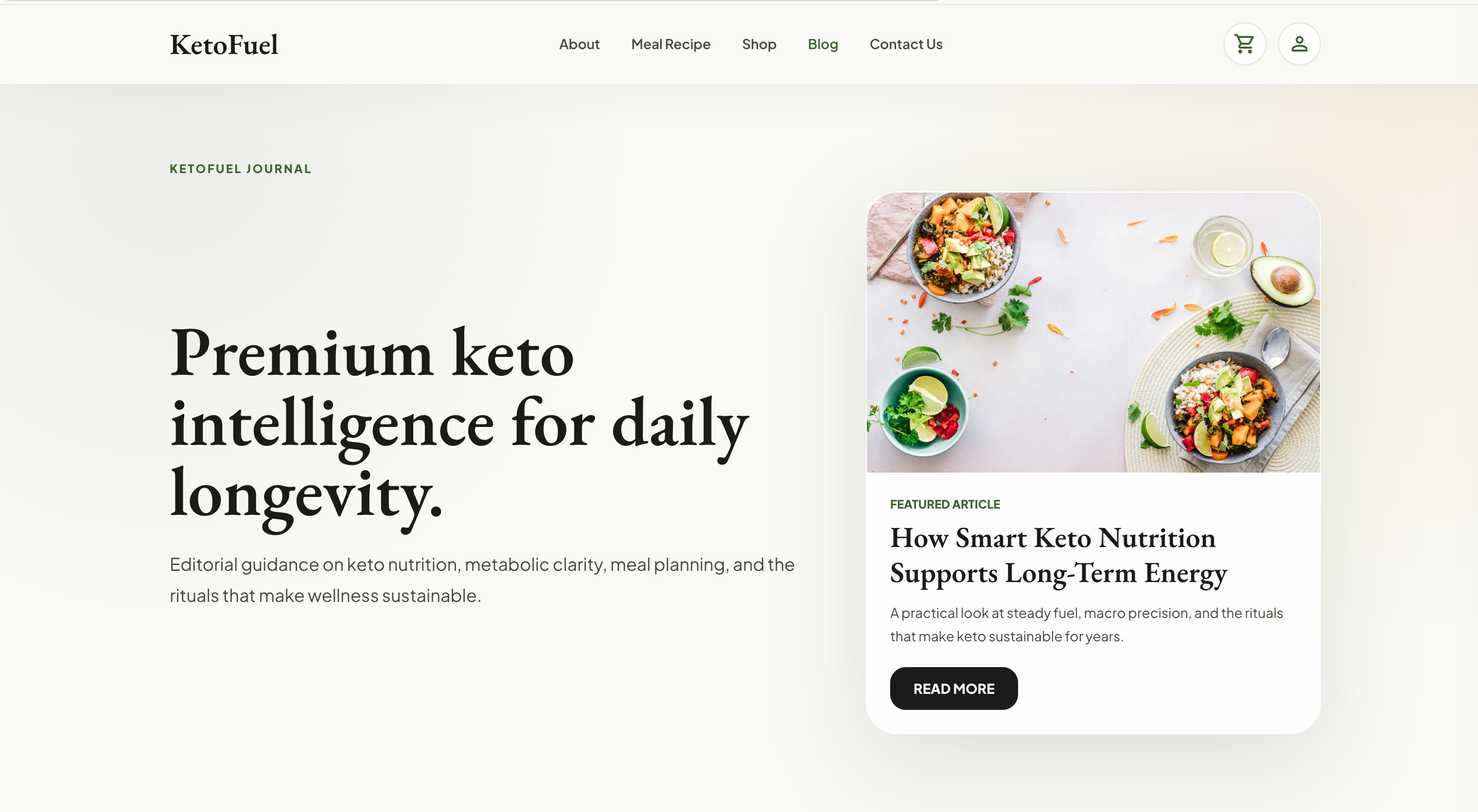 KetoFuel website hero screenshot